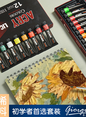 24色12毫升丙烯颜料 铝管套装绘画涂鸦美术颜料