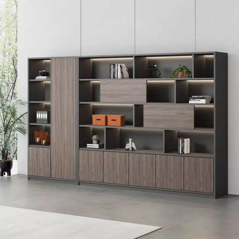 办公室老板背景柜实木文件柜置物柜木质书柜储物柜资料展示柜靠墙