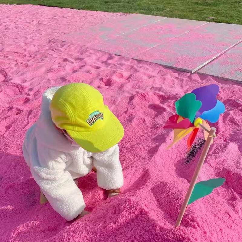 出口粉红砂粉色沙子人造粉色沙滩砂网红砂儿童沙池彩砂粉色砂子