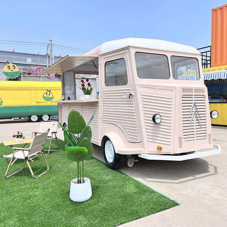 咖啡奶茶售卖车街景移动餐车网红飞翼门餐车商业街冰激凌售卖车