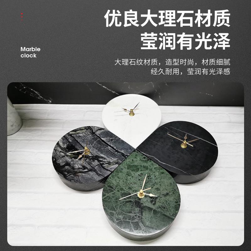 天然大理石座钟心形几迷你软小台JWK钟家用摆件样品书房间何装现