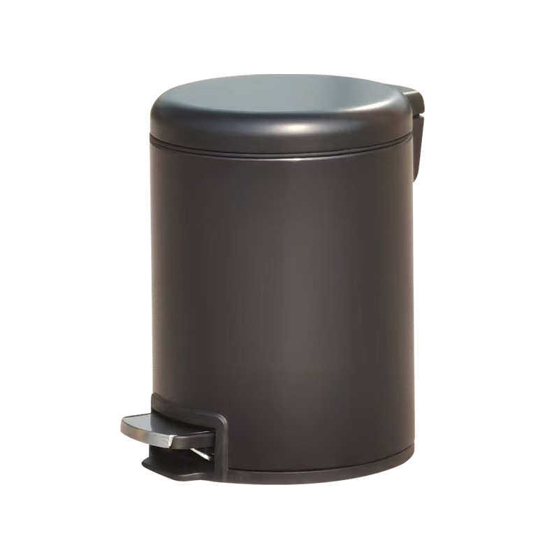 客房圆形脚踏桶多色翻盖垃圾桶家用客厅厨房缓降脚踏踩带盖厕所桶