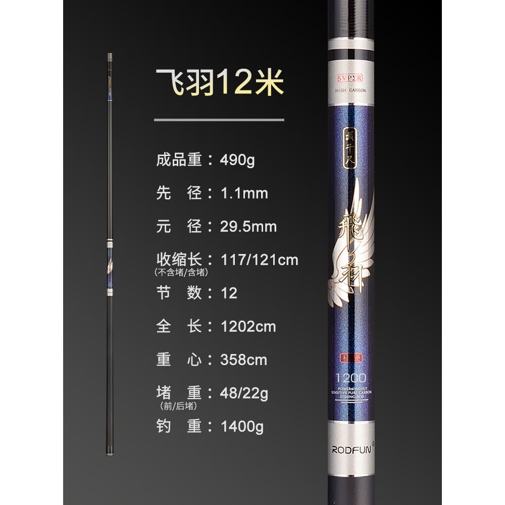 正品竞鹤超轻超硬8竿日本9传统钓杆鲫0十大长手杆12炮杆13米钓鱼