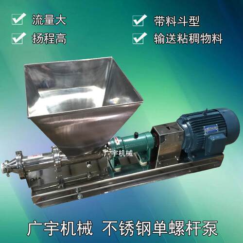 料斗式螺杆泵开方形口进料螺杆推进式不锈钢螺杆泵高粘度喂料型