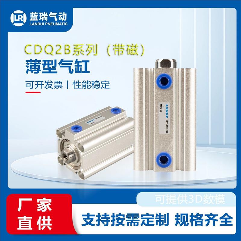 蓝瑞CDQ2B带磁薄型气缸12/16/20/25/32/40/50*5~50小型气动大推力