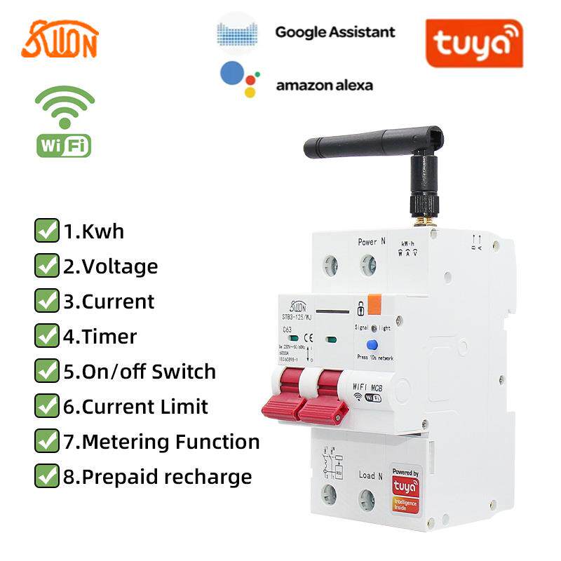 涂鸦WiFi计量断路器手机无线遥控智能空开电源总闸电量统计外贸专