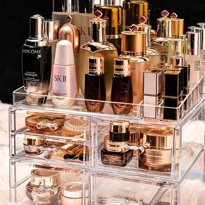 acrylic cosmetic box transparent clear make up organizer