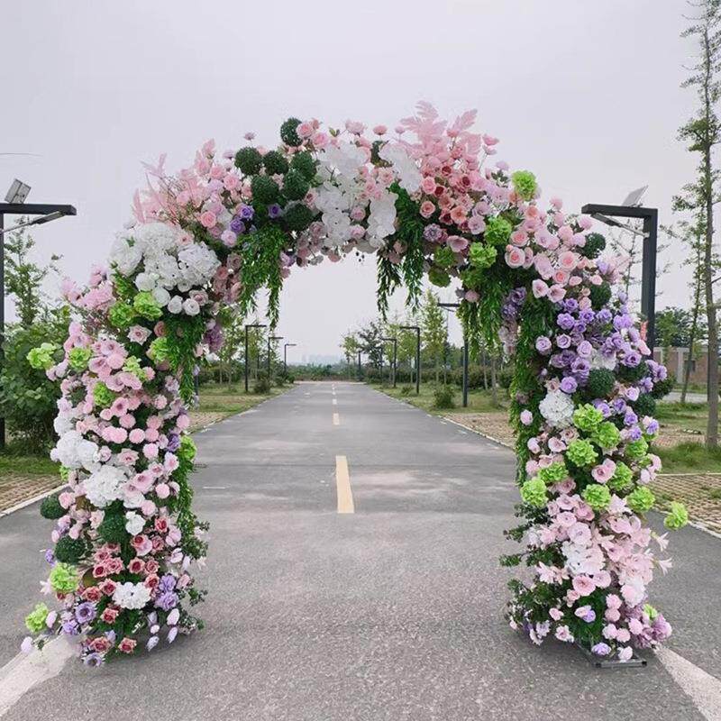 新款全花绢花双杆拱门开业婚礼庆典花门婚庆满花拱门婚庆幸福门