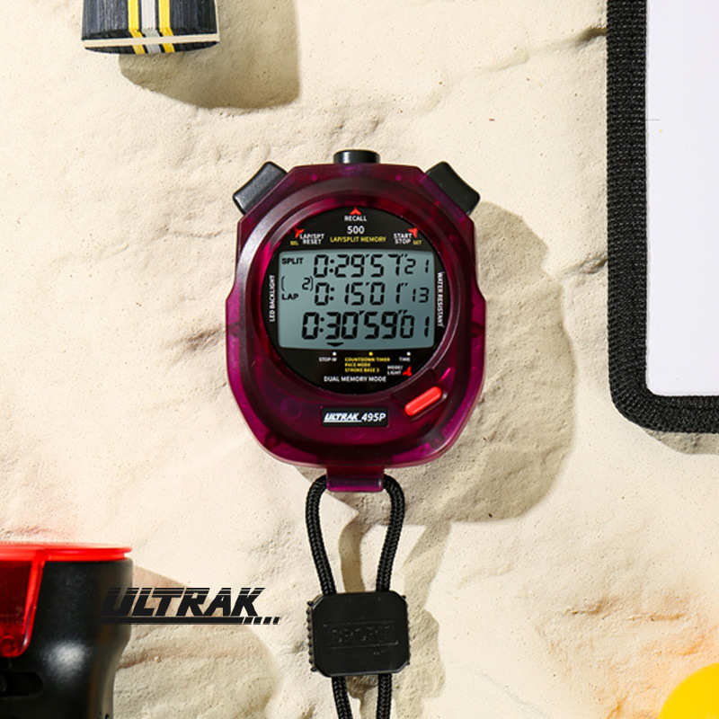 DT495P电子秒表ULTRAK奥赛克500道3排显示计时器田径训练智能