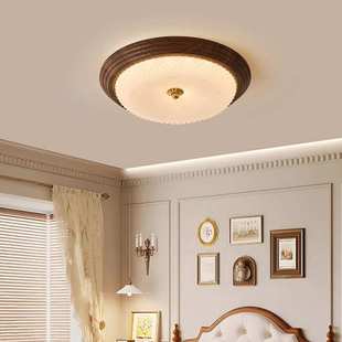 美式 中古入户房间灯具 复古护眼卧室吸顶灯高端圆形过道阳台灯法式