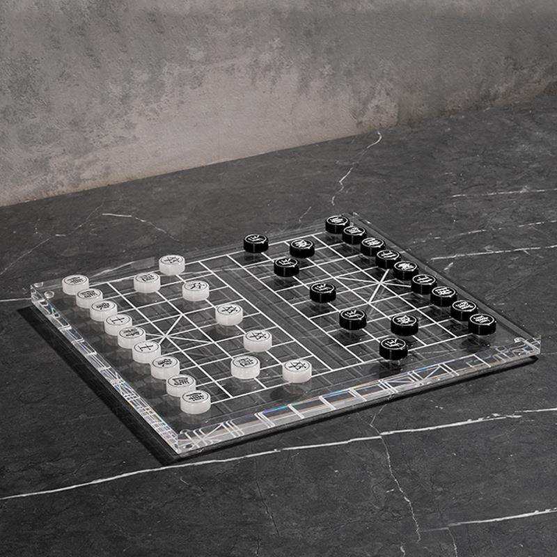现代简约创意国风黑白棋子中国象棋摆件办公室茶室客厅软装饰品