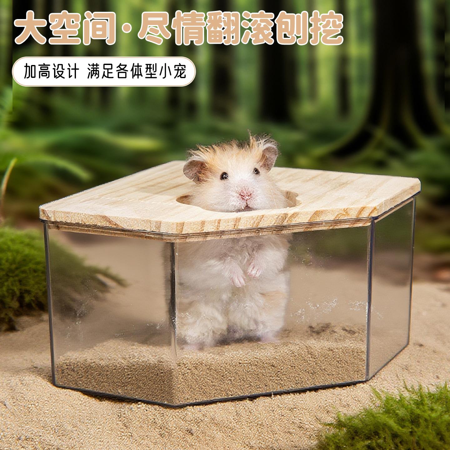 仓鼠专用浴室厕所尿盆两用防溅金丝熊尿砂浴沙沙缸造景小宠用品