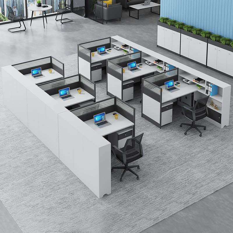 三人位办公桌职员办公桌椅组合简约财务双人屏风卡位隔断办公室桌