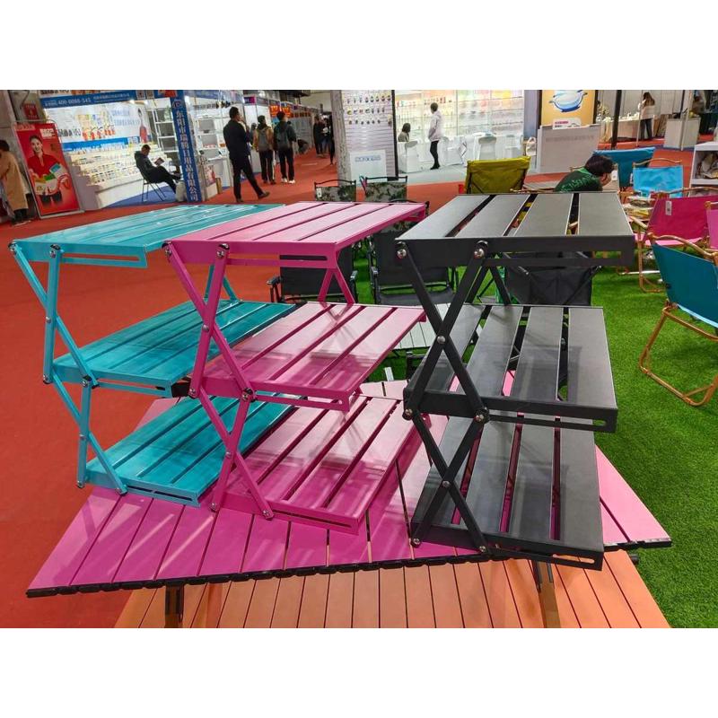 野营椅子铝合金蛋卷套装露营折叠聚会桌椅户外克桌便携米特黄色