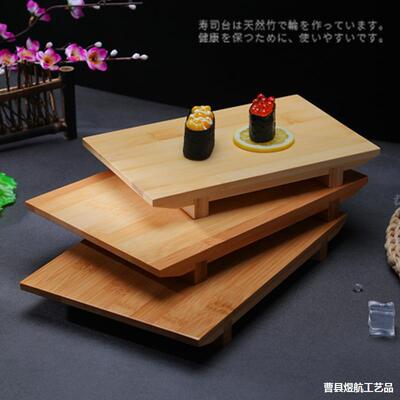 创意日式竹制木子寿身司盘子碟料理餐具盘寿司板盛台刺实方木长形