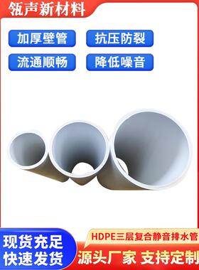 白色HDPE三层复合静音排水管落水管高密度热熔柔性承插pe下水管