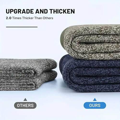 5 Pairs Merino Wool Socks For Men, Super Thick Hiking Socks
