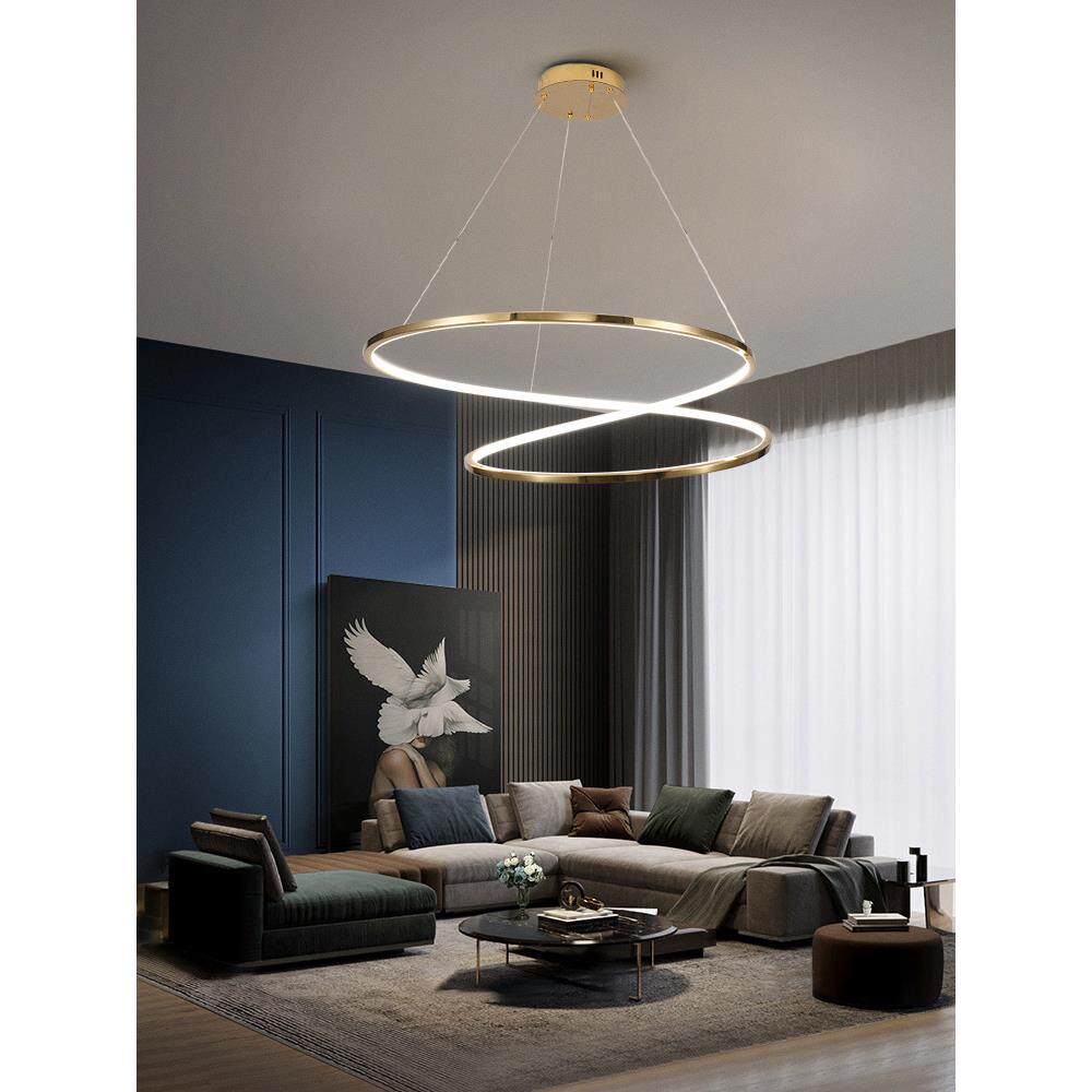 客厅吊灯轻奢2026年新款小户型大厅灯后现代大气极简吊线灯不锈钢