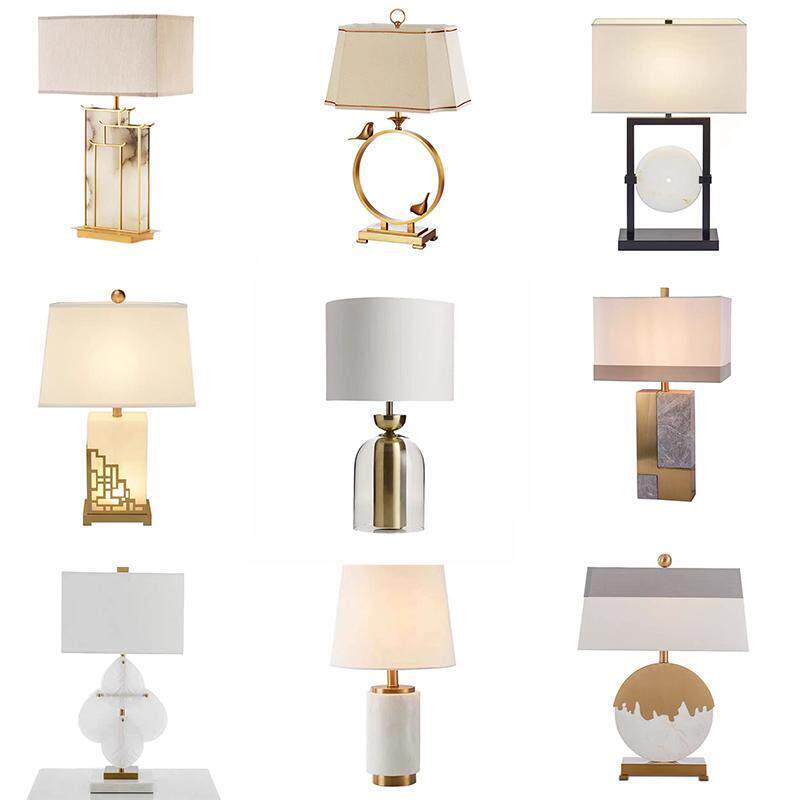 新中式台灯书房现代客厅大理石简约床头样板房台灯创意大理石卧室