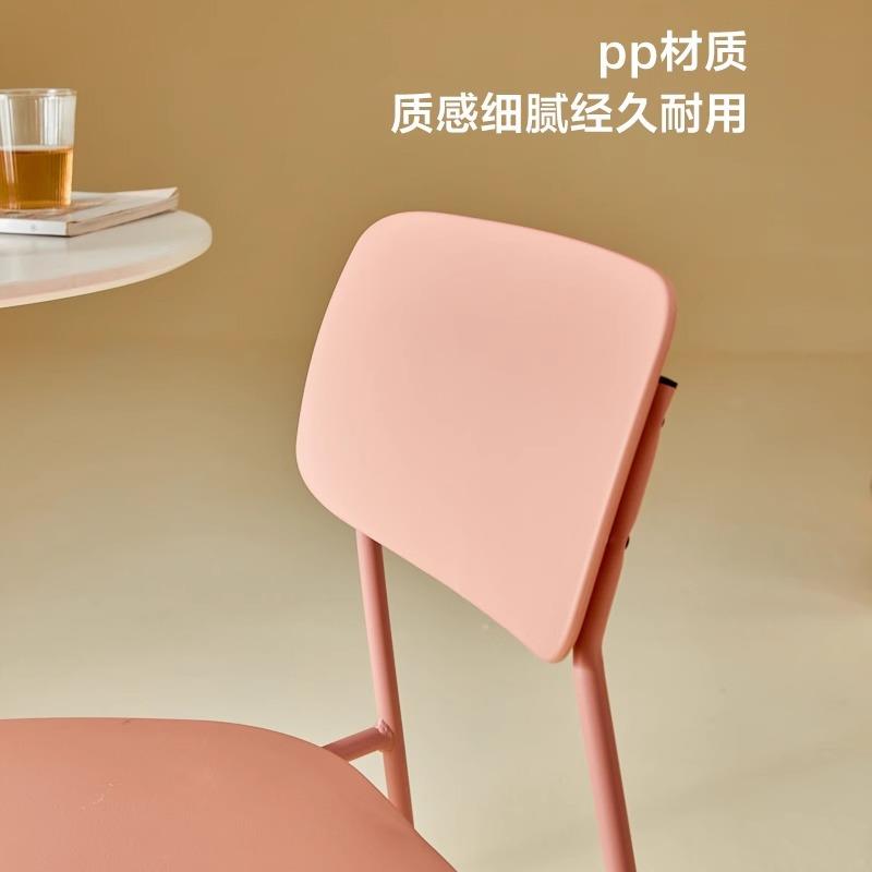 北欧现代简约家用餐椅铁艺椅餐厅靠背椅子可叠放创意加厚塑料凳子
