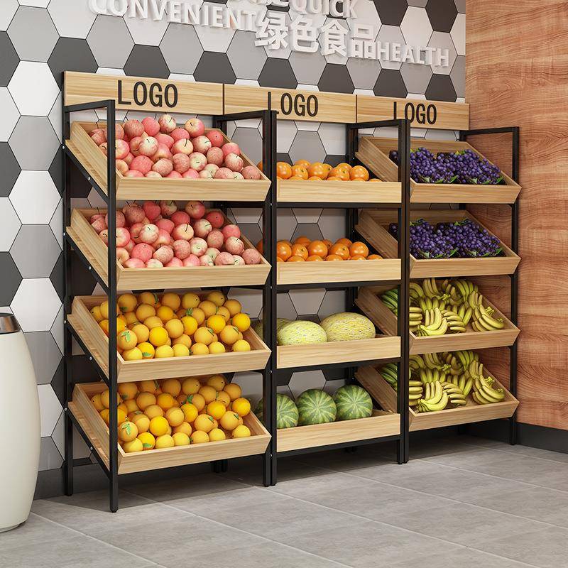 超市斜面货架生鲜水果蔬菜展示架促销产品展示架零食架商品展示柜