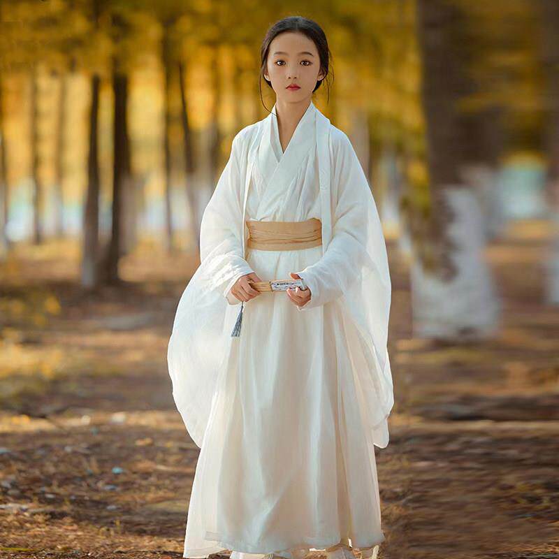 汉服女童魏晋风古装元旦国风儿童古典舞演出服男童国学服女孩唐装