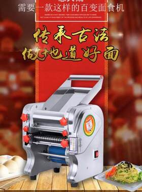 白水王不锈钢电动压面机家用全自动面条机小型商用多功能饺子皮