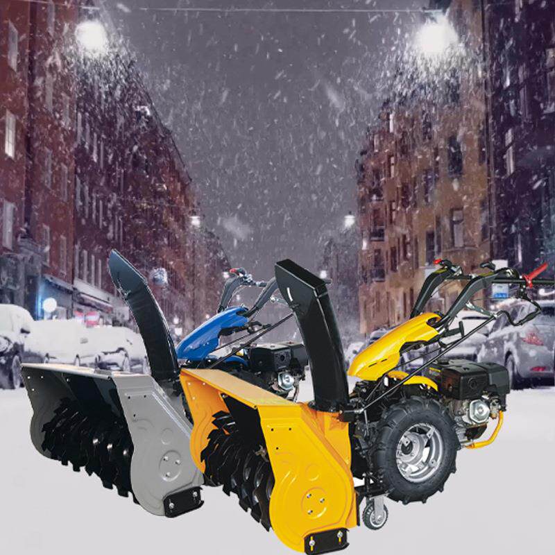 厂家发货小型道路扫雪机 东三省手推式小区除雪车 15匹燃油清雪机