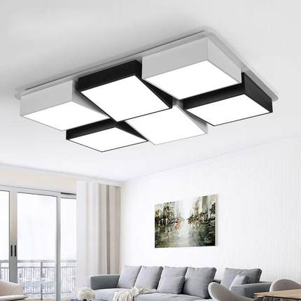 客厅灯现代简约LED吸顶长方形卧室灯创意时尚个性灯具灯饰调光