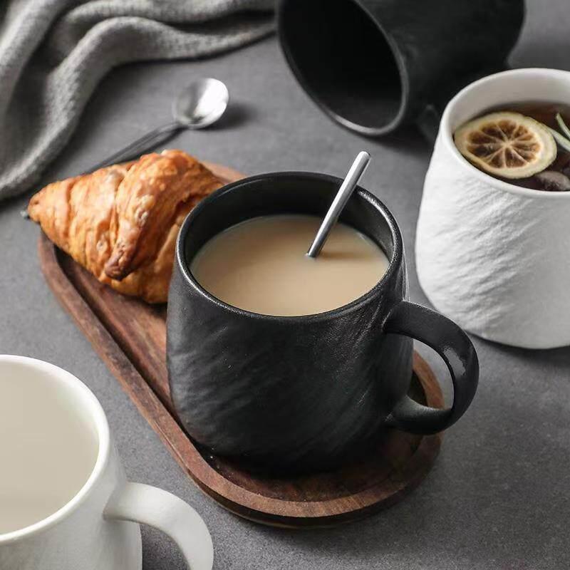 创意岩石纹马克杯办公室咖啡杯家用陶瓷水杯情侣早餐杯高档精致杯