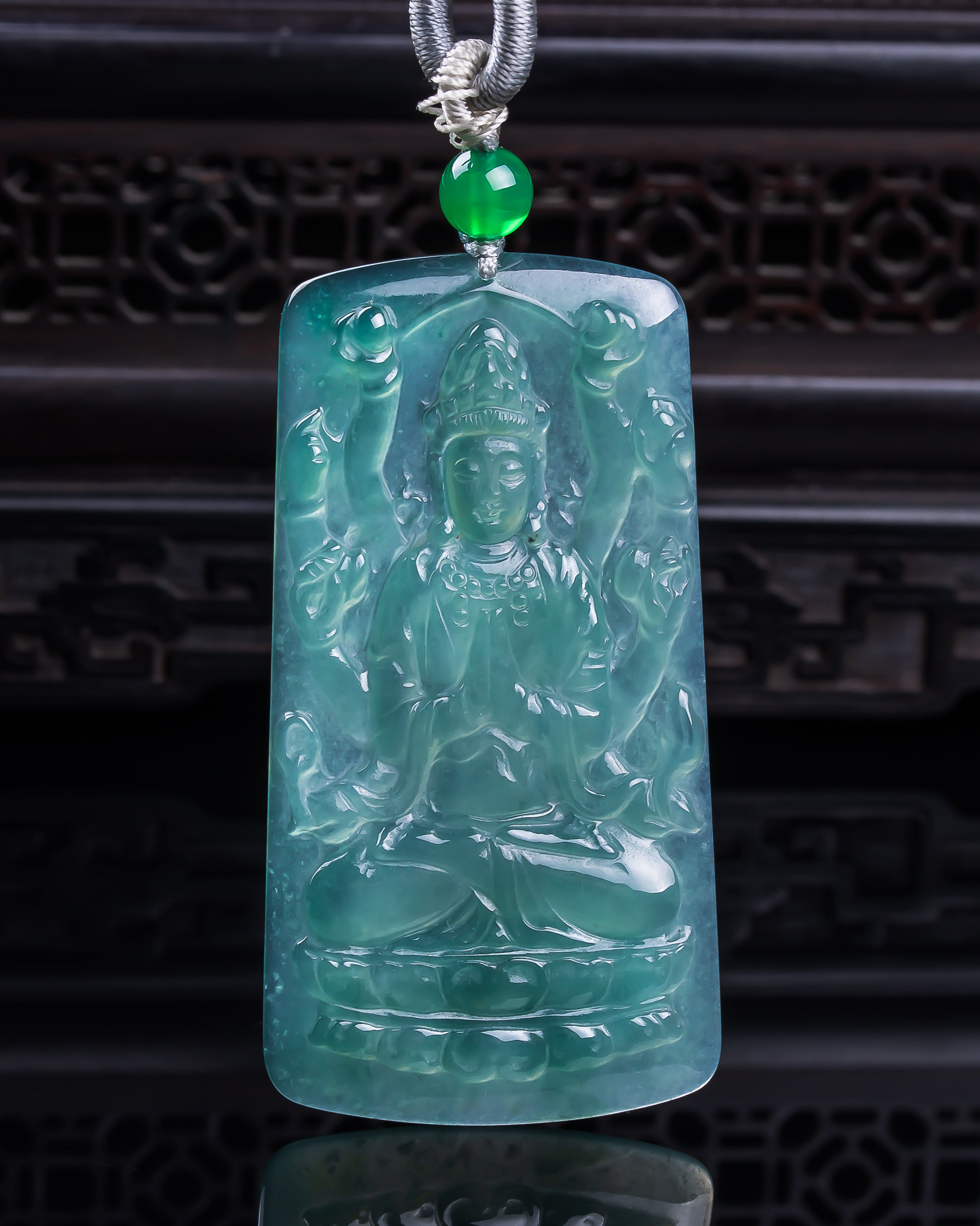 天然真品翡翠冰蓝水天空蓝高端精缅甸翡翠