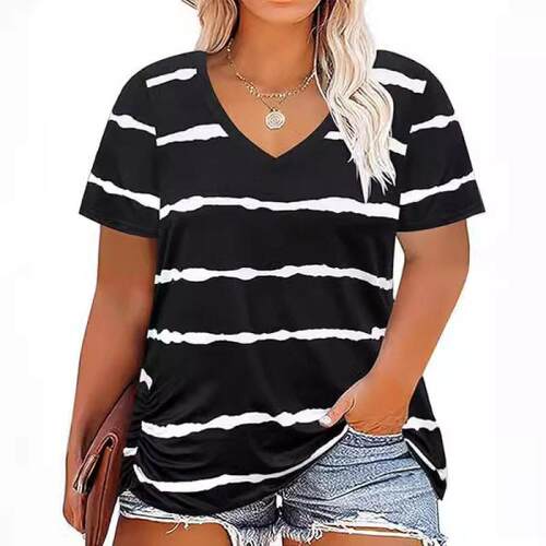 Women'S Solid Color V Neck Sports Tee, Basic Casual, Fashion