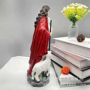 厂家直供欧式西方放牧者拄拐老人装饰品树脂工艺品雕塑摆件