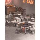 烤肉桌子商用无烟不锈钢火锅桌串串香韩式 自助烧烤桌大排档折叠桌