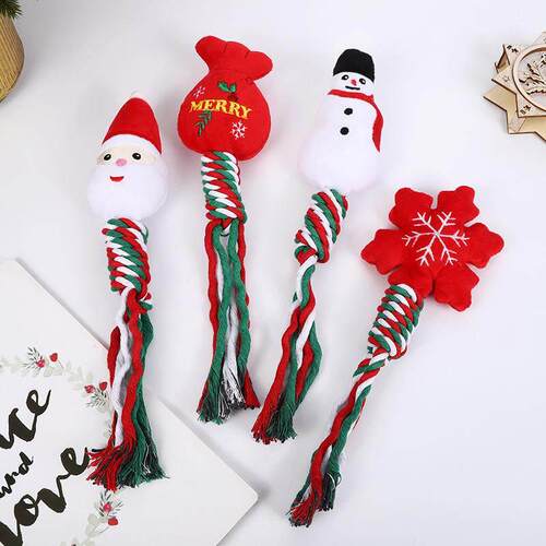 Pet Christmas supplies dog toys teething teeth cleaning rope