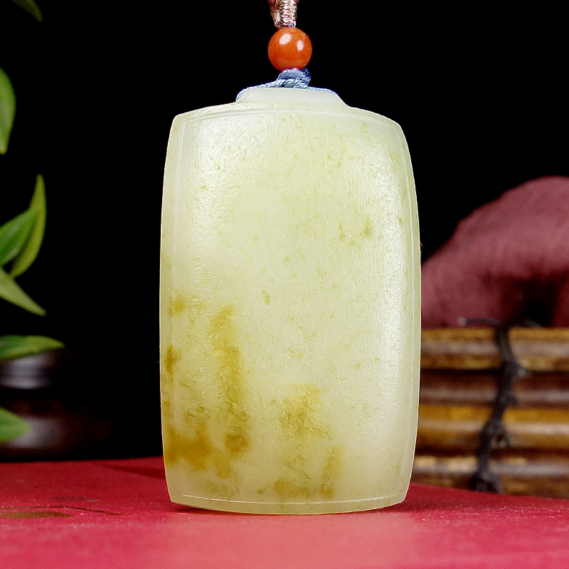 【平平安安】和田玉素面平安无事牌男女款玉石挂件吊坠50.75g