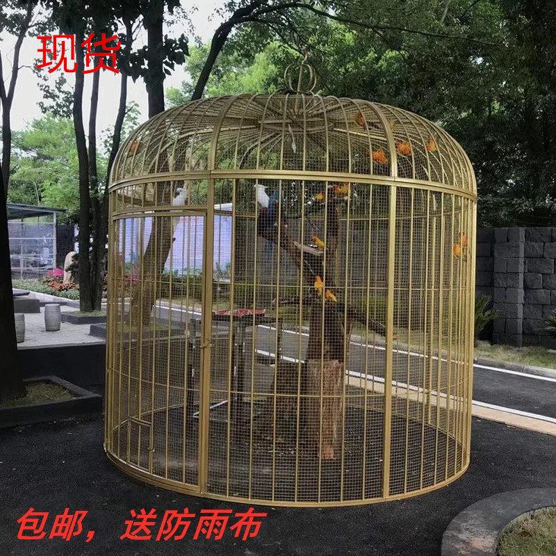 铁艺特大号加网鸟笼鸽子虎皮八哥鹦鹉户外商场大型超大养鸟孔雀笼