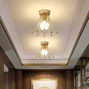 吸顶灯间灯走廊北欧门厅现代玄关阳台灯简约入户过道金色创意衣帽