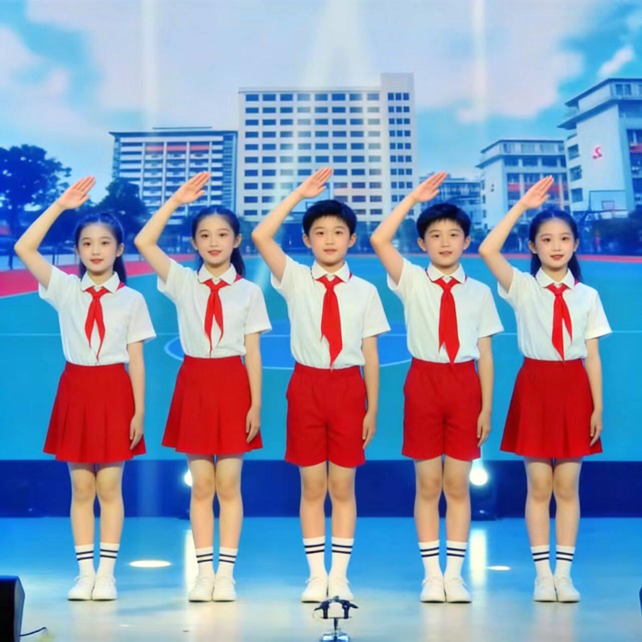 少年乘风演出服小学生红歌大合唱团服装六一儿童朗诵比赛表演服装