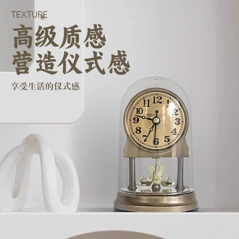 古复座钟意礼物桌面创摆件时座钟旋转摆锤钟创意摆件TL5033创意设