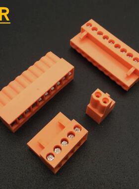 HT3.96K插拔式接线端子插头2P3P4P5P6P7P8P9P10P11P12P橙色/绿色