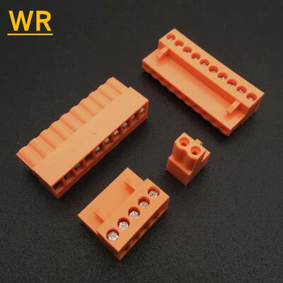 HT3.96K插拔式接线端子插头2P3P4P5P6P7P8P9P10P11P12P橙色/绿色