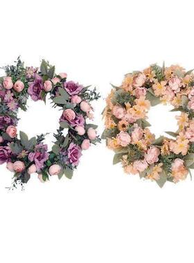 Spring Summer Wreath Round Decor Wreath for Anniversary