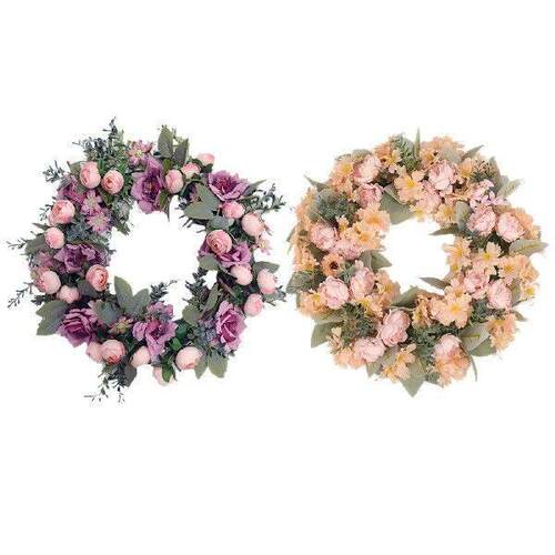 Spring Summer Wreath Round Decor Wreath for Anniversary