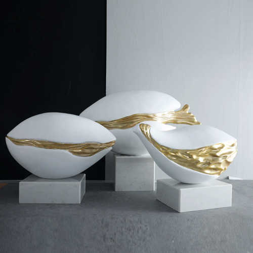 现代创意电视柜玄关摆件样板房雕塑家居酒店玻璃钢客厅奢工艺品轻