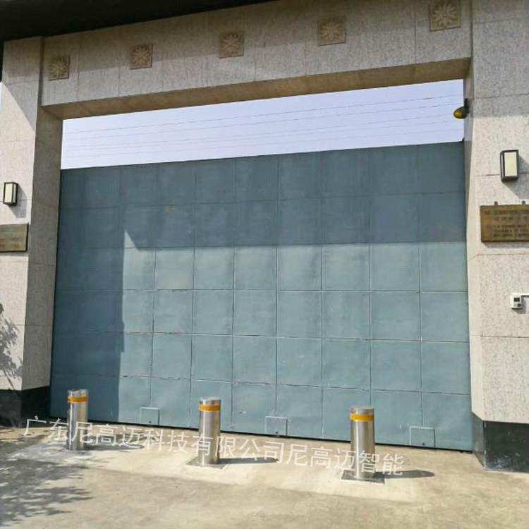 自来水厂大门安装液压升降柱大使馆防撞止车伸缩路桩升降拦车地柱