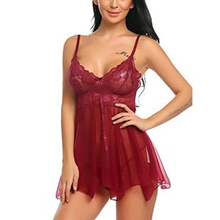 front sexy lingerie pajamas nightdress suspender slit Sexy