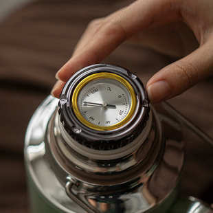 弥言家用焖茶壶316不锈钢保温壶高档机械显温便携式提壶户外保冷