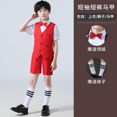 高档国庆儿童大合唱演出服装中小学朗生诵红国歌男女童表演团礼服
