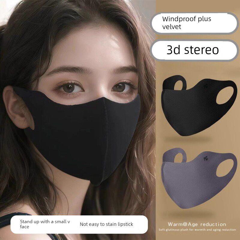 温暖面具3D立体脸显示小女孩的冬季高看2025新款自行车防风和防寒